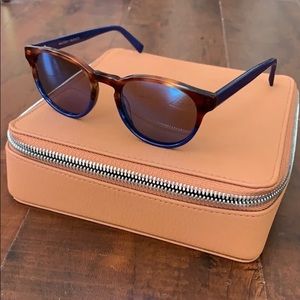 Warby Parker NEW Percey Navy and Brown Sunglasses
